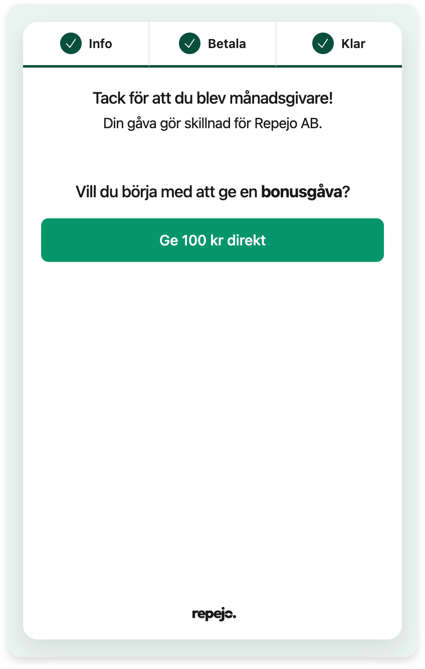Bonusgåva efter medlemskap