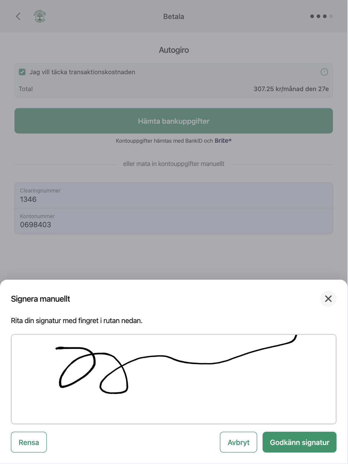 F2F Checkout — Signering