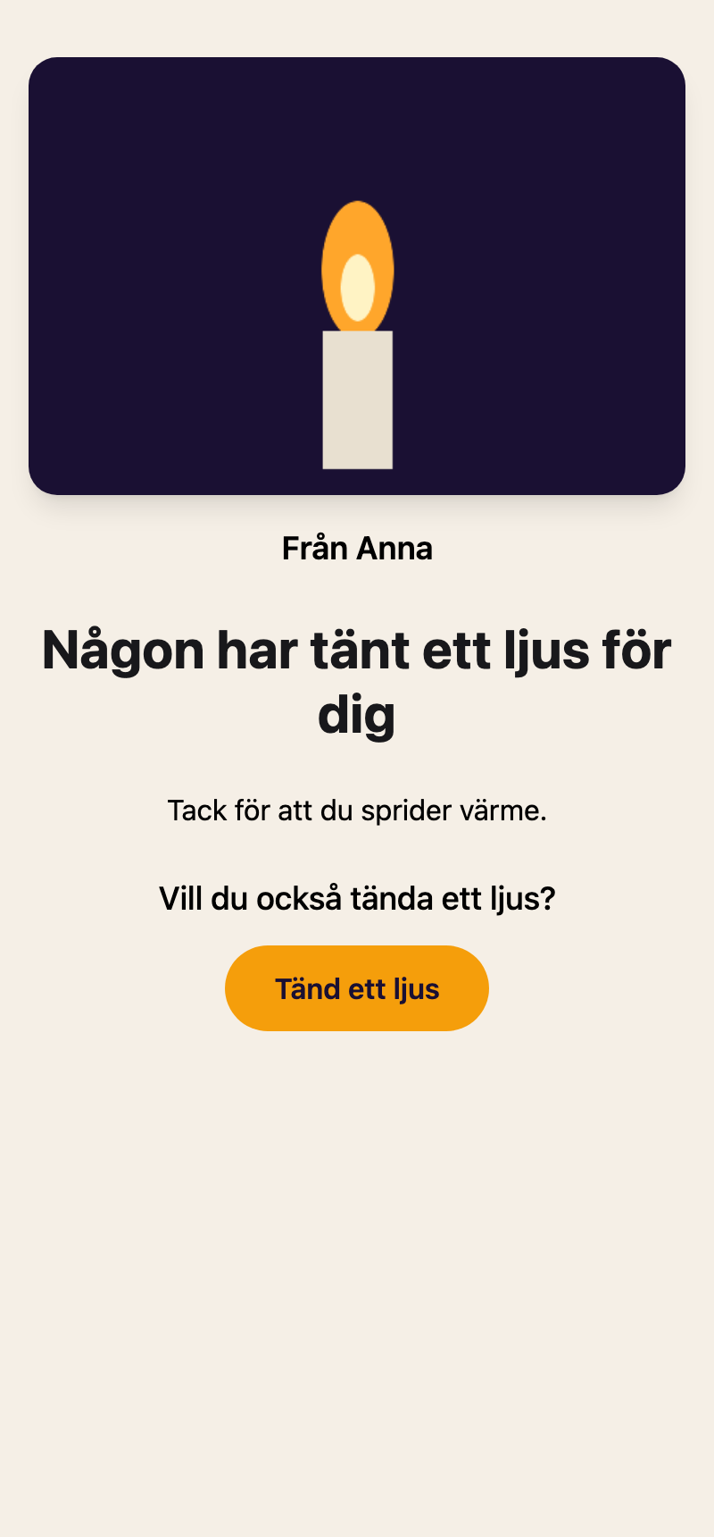Mottagarens landningssida